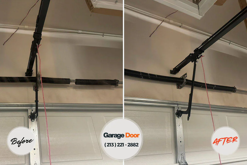 Before and after: garage door repair Long Branch, NJ